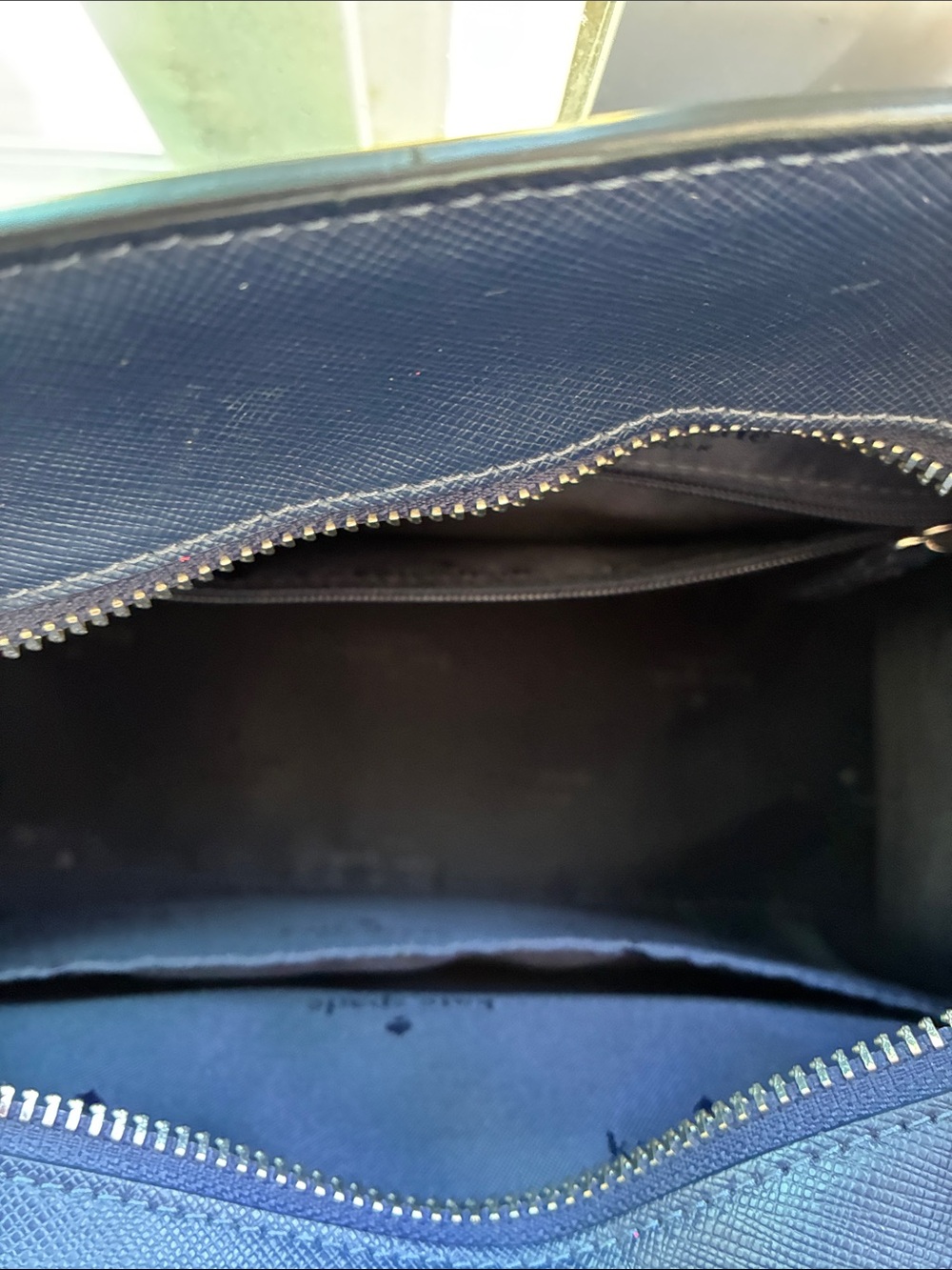 kate spade Medium Madison Navy Leather Satchel Crossbody - Picture 4 of 5